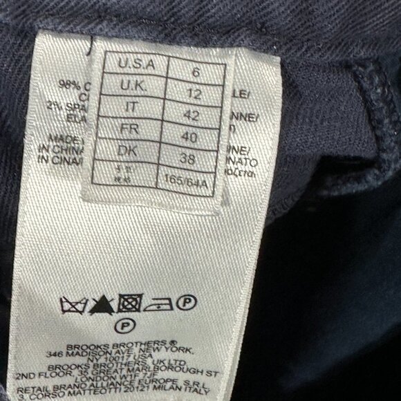 Brooks Brothers Pants Womens 6 Brook E Fit Navy Blue Cotton Stretch Flat Front - Picture 9 of 10